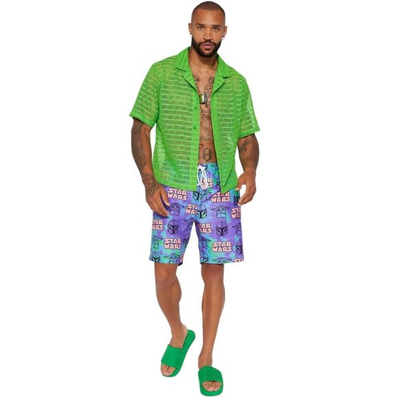 Disney Star Wars Tie Dye Board Swim Shorts Trunks Men's - Picture 2 of 5